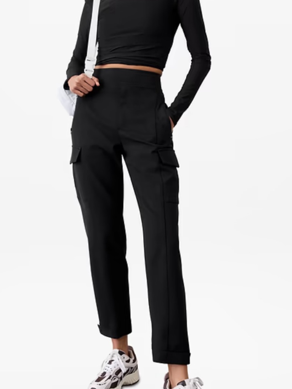 EUC Athleta Endless High Rise Cargo Pants Black Size 6 Retail $129.00 - Picture 2 of 11